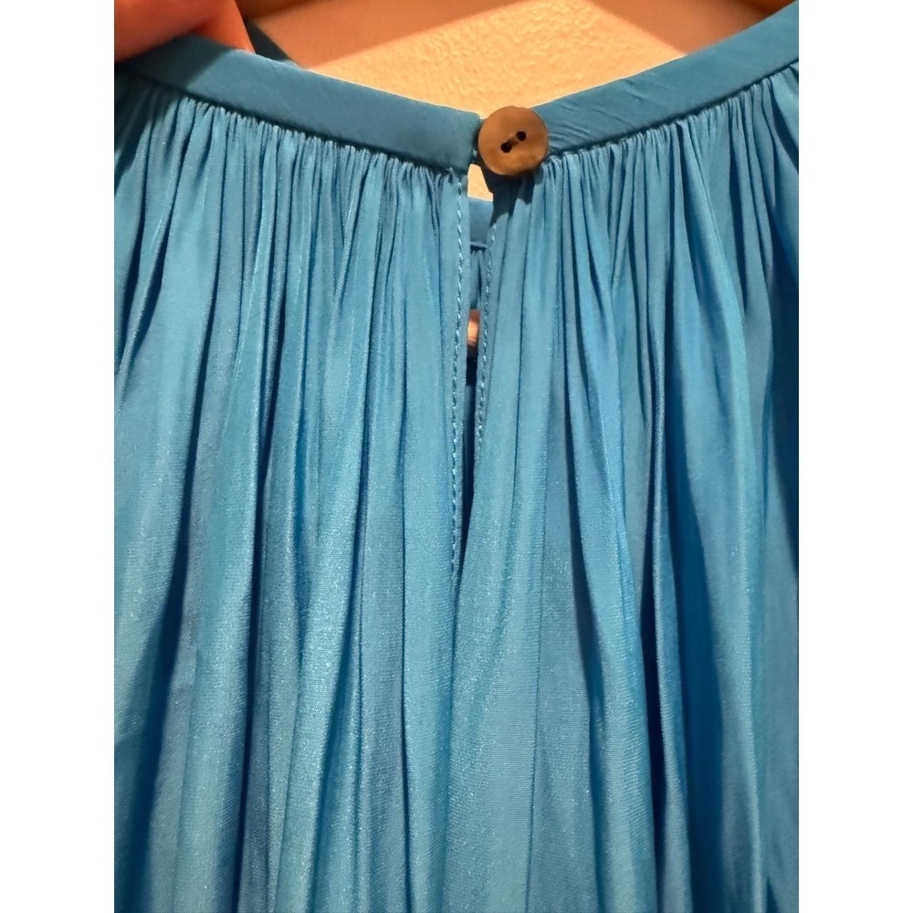 Ramy Brook Womens Blue Gathered Pleated Sleeveless Blouse Elegant Chic XS - Picture 4 of 8
